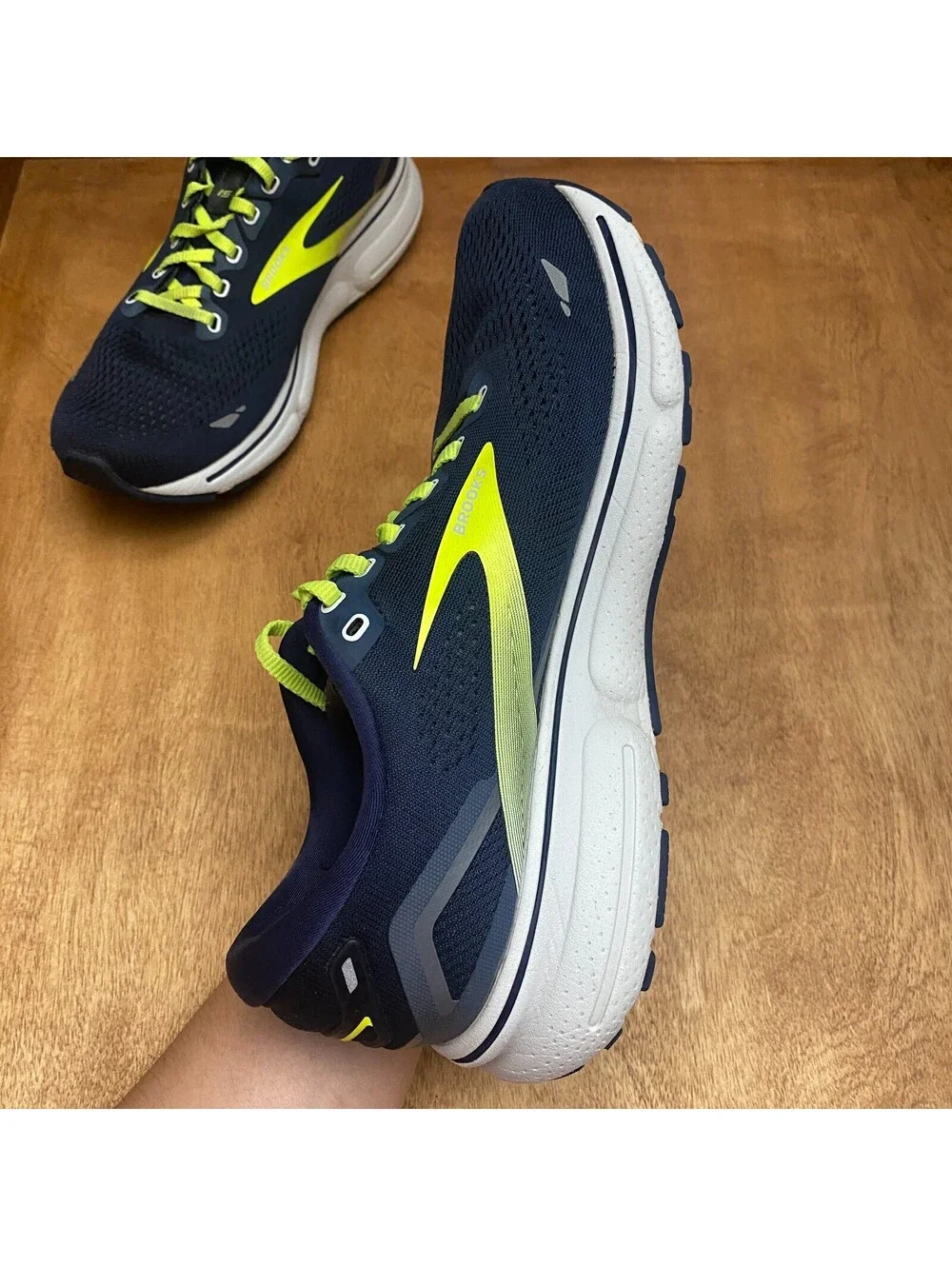 Brooks Ghost 15 Shoes Mens Sz 8.5 Peacoat Nightlife Blue 1103931D429 *No Insoles